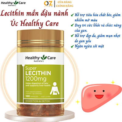 Mầm đậu nành Úc Healthy Care Super Lecithin 1200mg tăng cường chức năng gan khỏe mạnh, nâng cao sức khỏe, sắc đẹp từ bên trong - OZ Slim Store