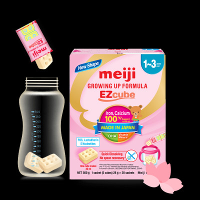 Sản Phẩm Dinh Dưỡng Công Thức Dạng Viên Meiji Growing Up Formula EZcube - Nhập khẩu chính hãng (560g)