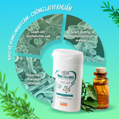 Dung dịch vệ sinh Teatree Oil Gel Dr.Muller Pharma 200ml- Dịu Nhẹ, Kháng khuẩn [ Nhập khẩu chính hãng CH Séc]