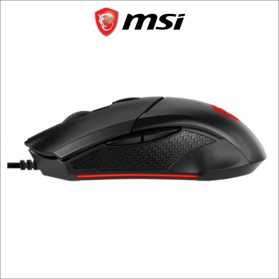 Chuột Gaming Có Dây MSI Clutch GM08 Đèn LED Đỏ, 6 Nút, 3200 DPI Với 5 Mức DPI, Dây Cắm USB Dài 1.8M - Hàng Chính Hãng