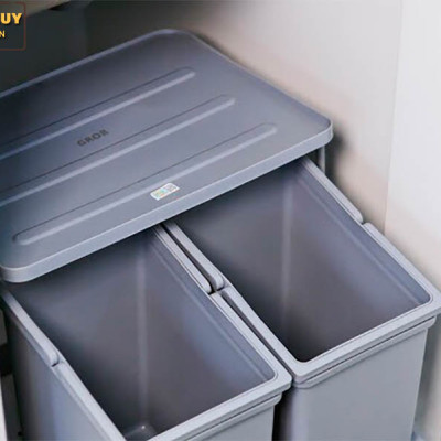 Thùng rác âm tủ bếp nhấn mở tự động cam kết chính hãng Grob
