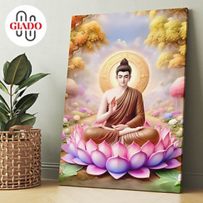 Tranh ảnh thờ treo tường hoặc tranh để bàn mẫu Phật Thích Ca áo vải nâu