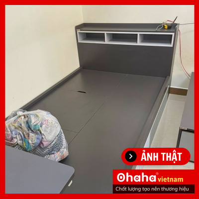 [Kèm Ảnh Thực Tế - Miễn phí vận chuyển & Lắp đặt] GIƯỜNG NGỦ GỖ OHAHA CAO CẤP - NHIỀU NGĂN TIỆN DỤNG - GC043