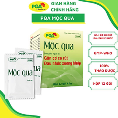 Cốm PQA Mộc Qua là dược phẩm thảo dược hỗ trợ khu phong hàn, thư giãn gân cốt, giúp hạn chế các triệu chứng đau mỏi gân cơ.
