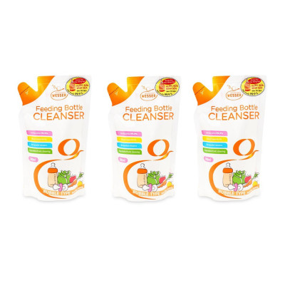Bộ 3 Gói Nước Rửa Bình Sữa Wesser (500ml x 3)