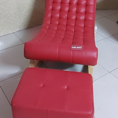 Ghế thư giãn đọc sách bập bênh Juno Sofa rộng 60 cm x dài 1m2 x cao 95 cm ( Tặng đôn kệ chân 40 x 55 cm )