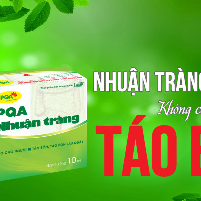 PQA Nhuận Tràng dạng ống là dược phẩm thảo dược có tác dụng nhuận tràng dùng cho người lớn và trẻ em trên 6 tuổi bị táo bón, táo bón lâu ngày.