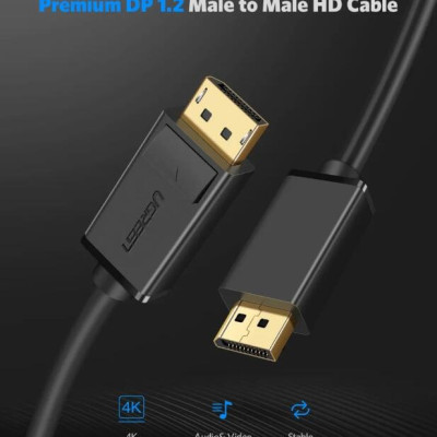 Ugreen UG10212DP102TK 3M Màu Đen Cáp 2 Đầu Displayport chuẩn V1.2 thuần đồng - HÀNG CHÍNH HÃNG