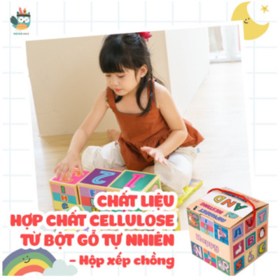 Tháp xếp chồng, đồ chơi hình khối cho bé. Nuôi dưỡng khả năng tư duy, gồm 10 hộp cho bé 1 - 7 tuổi