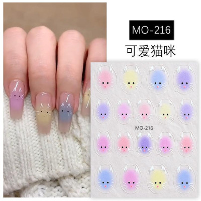 Sticker Con Mèo 5D, Miếng Dán Hình Con Mèo Xinh, Cao Cấp, Trang Trí Móng, Dành Cho Thợ Nail, Làm Nail Đẹp, Siêu Dễ Thương Nữ Sơn Gel