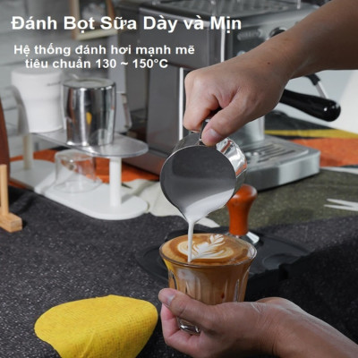 Máy pha cà phê bán tự động Espresso, Cappuccino, Latte thương hiệu HiBREW H10B cao cấp - Hàng Chính Hãng