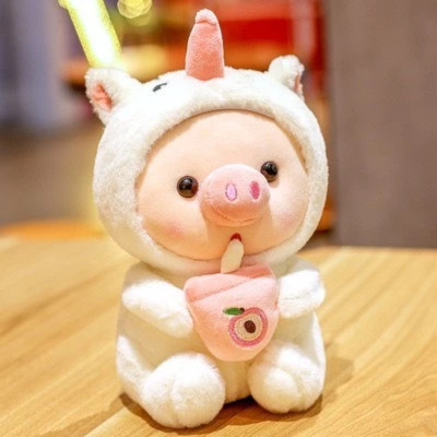 Đồ chơi thú bông heo đội nón trắng 28cm Value toys