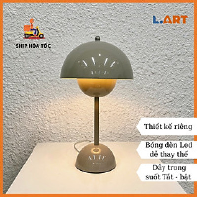 Đèn bàn trang trí đèn đọc sách đèn ngủ kim loại mạ sơn chống rỉ hiện đại màu xám size nhỏ DBK005X