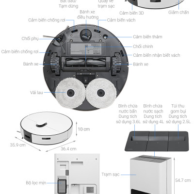 Robot hút bụi lau nhà Samsung VR7MD96514G/SV - Hàng Chính Hãng