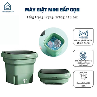 Máy Giặt Mini Cho Bé Máy Giặt Đồ Mini Gấp Gọn Di Động Vắt Khô Khử Khuẩn Bằng Ánh Sáng Xanh Đèn - HÀNG CHÍNH HÃNG MINIIN