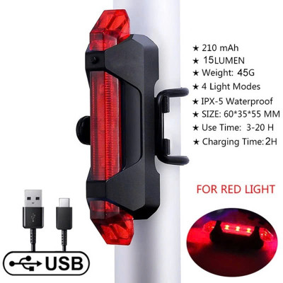 Đèn 5 LED Cảnh báo sau Xe Đạp giúp đạp xe an toàn ban đêm 4 chế độ sáng (Đèn Xanh)