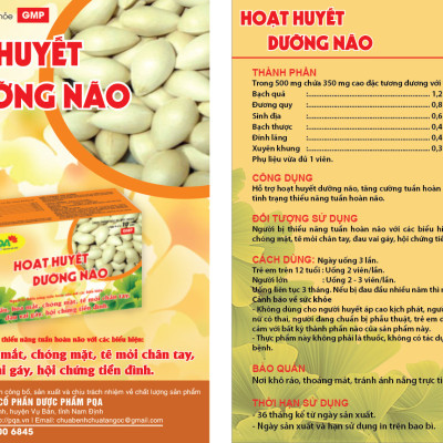 Hoạt Huyết Dưỡng Não PQA Thành Phần Từ Thiên Nhiên Giúp Tăng Cường Sự Hoạt Động Của Trí Não Hộp 50 Viên