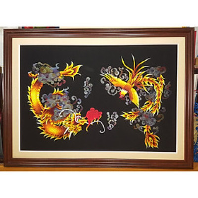 TRANH THÊU TAY - LONG PHỤNG VIÊN MÃN-T351