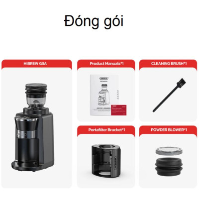 Máy Xay Hạt Cà Phê Espresso HiBREW G3A Tự Động Chống Vón Cục Tĩnh Điện, Tích Hợp 31 Chế Độ Xay - Thương Hiệu Mỹ Cao Cấp, Hàng Chính Hãng