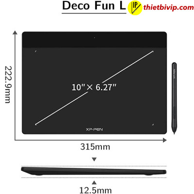 Bảng Vẽ Điện Tử XP-Pen Deco Fun L 10X6 inch Android Hỗ Trợ Cảm ứng Nghiêng kèm Bút Vẽ Không Sạc P01 - Hàng Chính Hãng