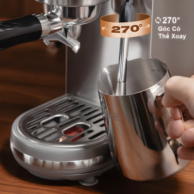Máy pha cà phê bán tự động Espresso, Cappuccino, Latte thương hiệu HiBREW H10B cao cấp - Hàng Chính Hãng