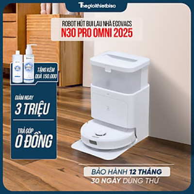 [GIÁ TẠI KHO] - Robot Hút Bụi Lau Nhà Ecovacs Deebot N30 Pro Omni - Bản màu trắng 2025 - Hàng chính hãng Ecovacs