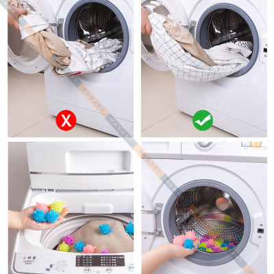 Bóng Giặt Quần Áo Cầu Gai Chống Nhăn Siêu Sạch Cao Su Cỡ Lớn Bóng Giặt Đồ Sinh Học