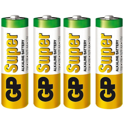Vỉ 4 Pin Tiểu GP Super Alkaline Battery AA 1.5V - GP 15A-2U4