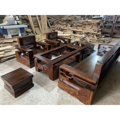 Bàn Ghế Gỗ Phòng Khách Gỗ Óc Chó, Gỗ Gõ Đỏ, Gỗ Mun, Gỗ Me Tây.