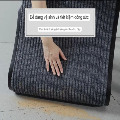 Thảm chùi chân đế chống trượt dạng sọc Stripmate Màu Xám đen & Đỏ đun