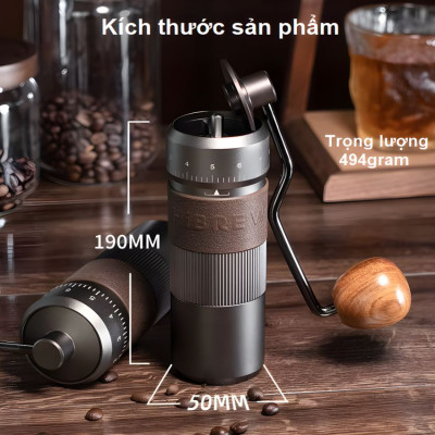 Máy xay hạt cà phê cầm tay lưỡi 6 cánh core kép, 55 cấp độ và 11 level thương hiệu HiBREW G4B - Hàng Chính Hãng