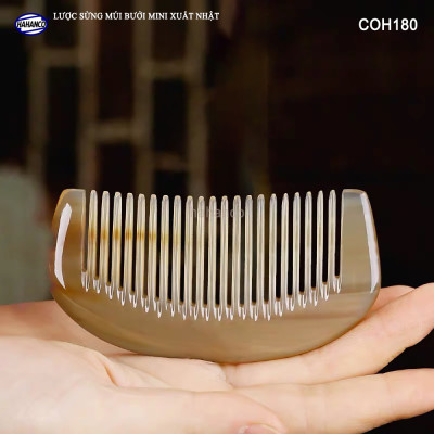 Lược Sừng Múi Bưởi Mini Răng Thưa (Size: XS-9cm) COH189 - Chải tóc xoăn rối xù, phụ kiện bỏ túi tiện dụng không thể thiếu - Chăm sóc tóc - HAHANCO