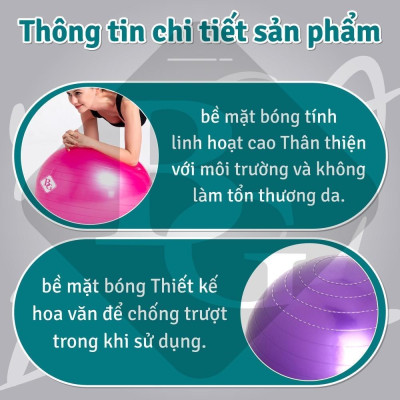 [KHÔNG KÈM BƠM] Bóng Tập Yoga 45cm-Bóng Tập Thể Hình- Hàng Cao Cấp Chính Hãng  (hàng nhập khẩu)