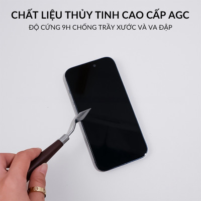 Miến dán kính cường lực khung tự dán màn hình cho iPhone 17 Pro Max / 17 Pro / 16 Pro Max / 15 Pro Max hiệu ANANK AGC 2.5D - Mỏng 0.25mm, vát 2.5D, Trong Suốt Chuẩn HD, Công nghệ AR300 chống vân dầu - Hàng nhập khẩu