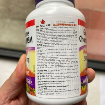 Viên Uống Bổ Khớp Webber Naturals Glucosamine Chondroitin MSM Hộp 120 Viên – Hàng Công Ty