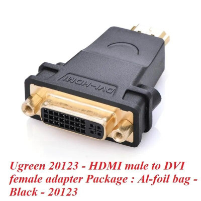 Ugreen UG2012320123TK Màu Đen Đầu chuyển đổi HDMI sang DVI 24 + 5 âm - HÀNG CHÍNH HÃNG