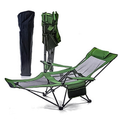 Ghế Xếp Nằm Du Lịch - Vải Dù Lưới - Xanh Lính