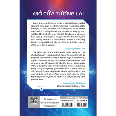 Sách: Mở cửa tương lai: Tương lai thuộc về người bắt kịp sự thay đổi và chuẩn bị đủ để nắm lấy thời cơ - Nguyễn Phi Vân