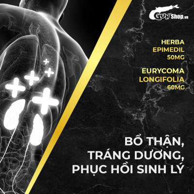 Viên uống phục hồi và tăng cường sức khỏe sinh lý nam giới Powergra Rino - Vỉ dùng thử 1 viên