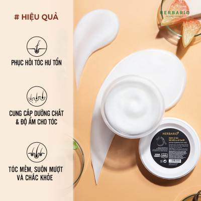 Kem ủ tóc bồ kết & vỏ bưởi herbario 200ml cấp ẩm, giúp tóc chắc khỏe