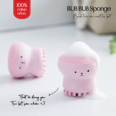 Dụng Cụ, Cọ Rửa Mặt Bạch Tuộc Cogit Bub Bub Sponge Pink, Silicon Mềm, Nhập Khẩu Nhật Bản