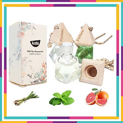 Combo 3 Tinh Dầu Sả Chanh, Bạc Hà, Bưởi KOBI Treo Xe Oto, Treo Phòng Ngủ, Treo Nhà Vệ Sinh, Treo Tủ Quần áo, Xịt Thơm Xe, Khử Mùi Xe Mới, Chống Say