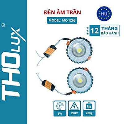 Đèn âm trần MC-1268 Tholux 3W 220V, đèn trang trí