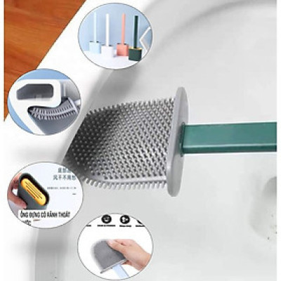 Cọ Vệ Sinh Toilet Bằng Silicon Siêu Sạch Kèm Hộp Đựng