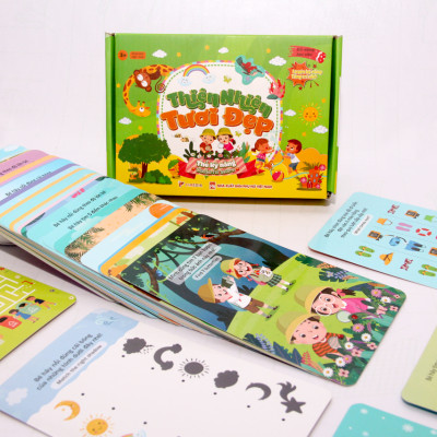 Bộ thẻ trò chơi kỹ năng - Thiên nhiên tươi đẹp (100 trò chơi phát triển trí não đa dạng chủ đề cho bé)