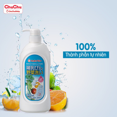 Nước rửa bình sữa, núm ty và rau củ qủa Chuchu Baby
