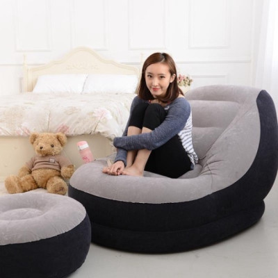 Ghế Hơi Tựa Lưng Bọc Nhung Mềm Mịn Êm Ái - Đệm Hơi Lót Chân Cao Cấp - Ghế Sofa Hơi