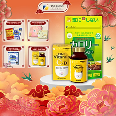 [Vitamin CD & Calo 30g] Combo Viên Uống chống hấp thụ Calories Cao Cấp Fine Japan bổ sung vitamin ngăn ngừa suy nhược cơ