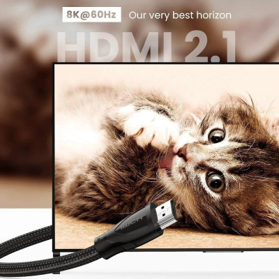 Ugreen UG80402HD140TK 1.5M HDMI 2.1 8K 60Hz 4K 120hz màu đen Cáp Ultra HD Cao Cấp - HÀNG CHÍNH HÃNG