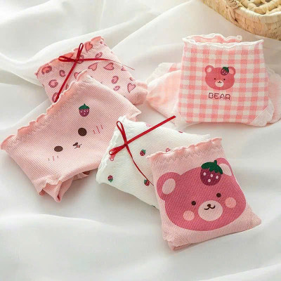 SET 5 QUẦN LÓT GẤU HỒNG SIÊU DỄ THƯƠNG TỪ 40-60KG DÀNH CHO NỮ